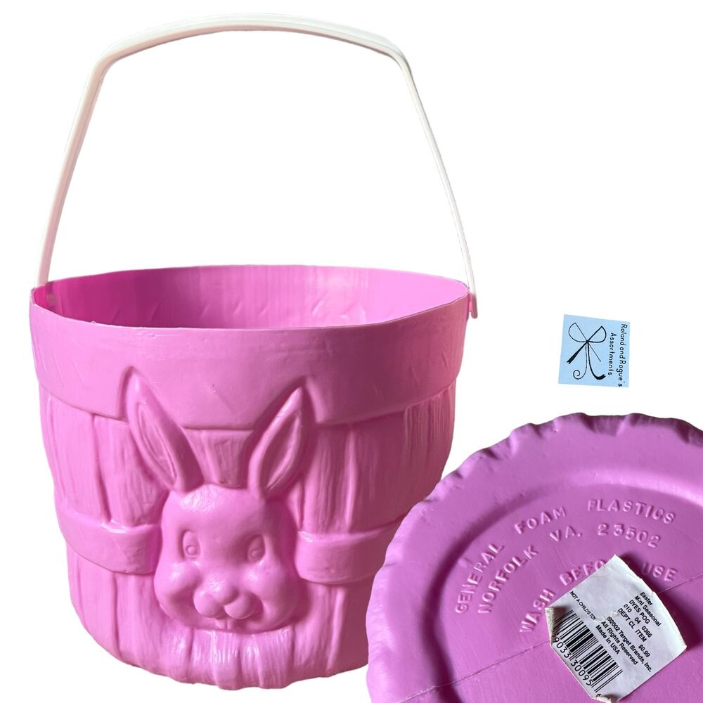 General Foam Plastics 2002 Bunny Rabbit Easter Egg Basket Bucket